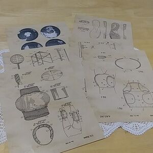 Distressed, antiqued look prints showing patents